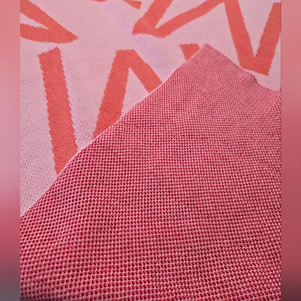 🩷🧡BaubleBar Custom Monogram Knit Blanket - Letter M or W Pink/Red/Orange